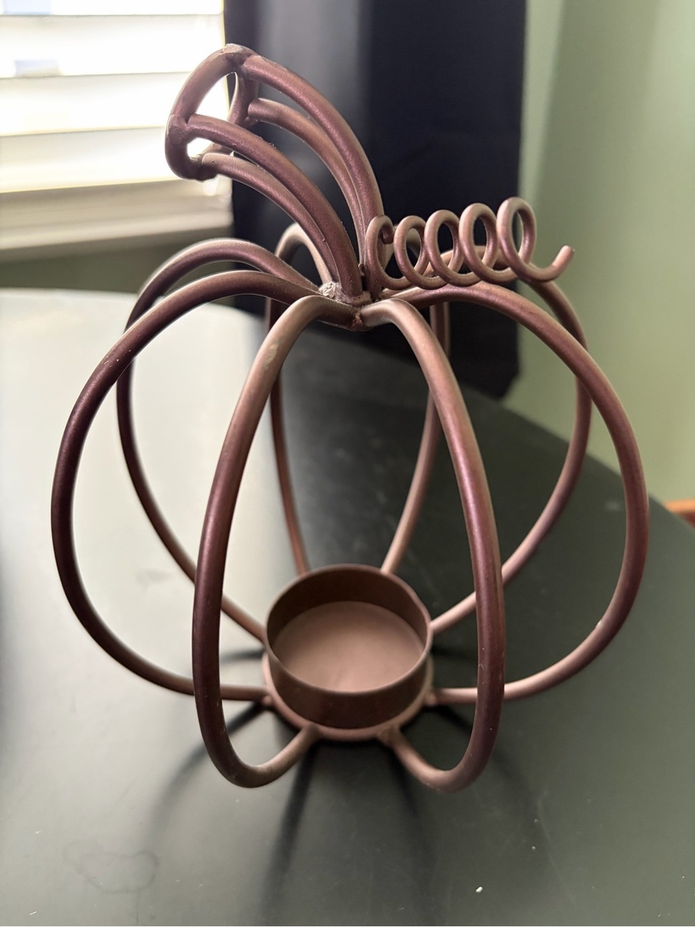 Rustic Brown Metal Pumpkin Tealight Candle Holder Autumn Fall Harvest